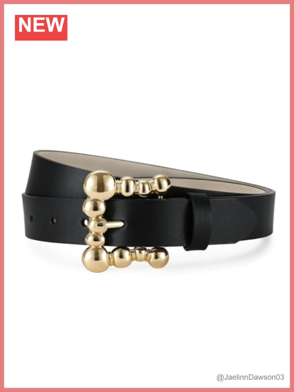 Genuine Leather Belt for Women Gold Buckle Classic Waist Belt